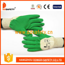 Ddsafety Wholesale Green Latex Crinkle Finished with Cotton Liner Gloves